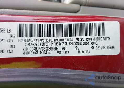 2013 Jeep Grand Cherokee Laredo из США, поврежденный, VIN 1C4RJFAG2DC600090